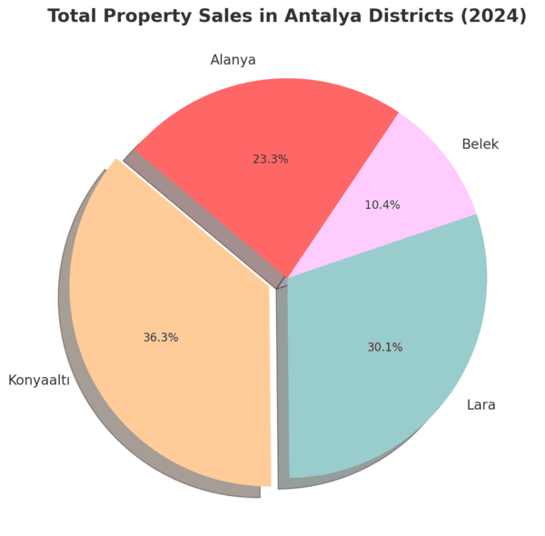 Total Property Sales in Antalya Districts (2024)